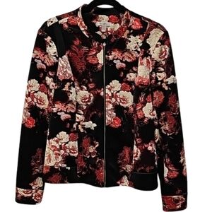 Dressbarn floral zip up blazer